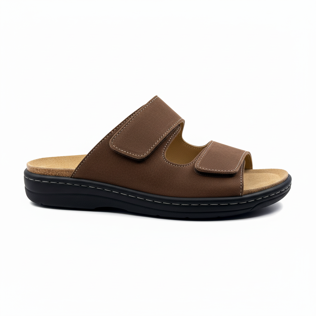Chinelo homem Belvida 22.126 castanho vista lateral