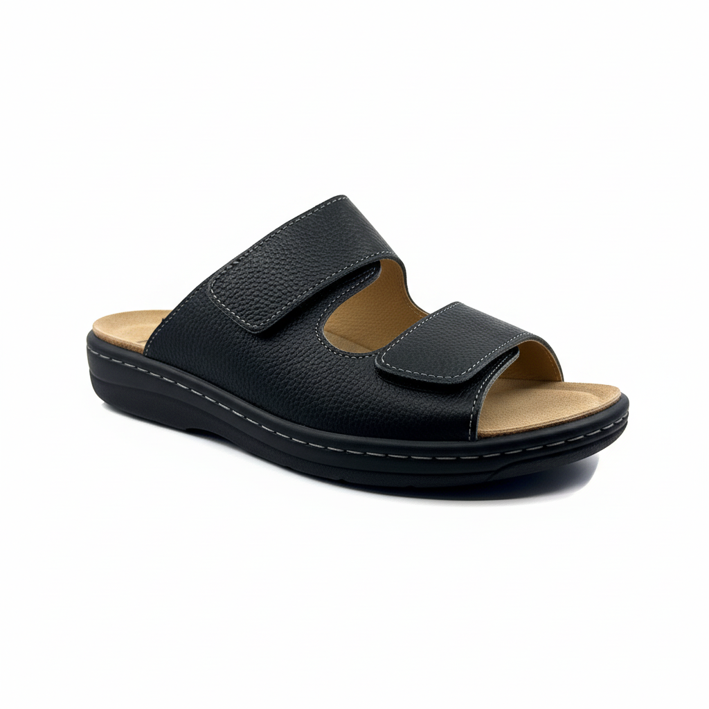 Chinelo homem Belvida 22.126 preto vista lateral