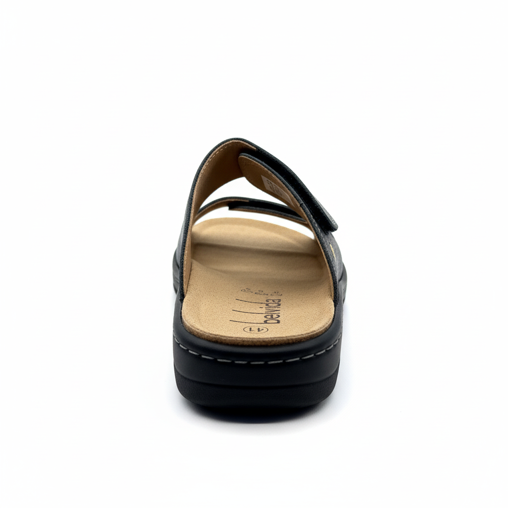Chinelo homem Belvida 22.126 preto vista traseira