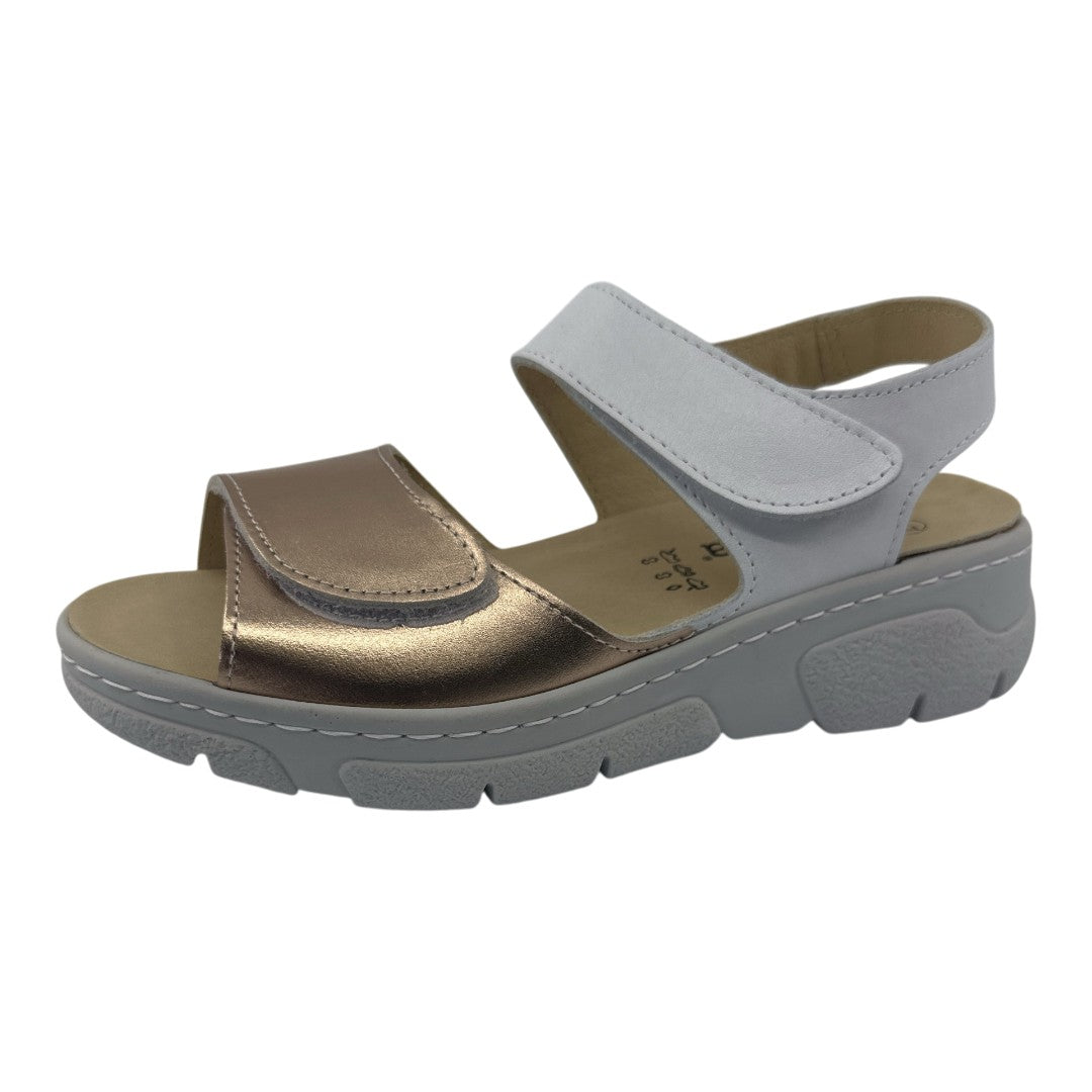 Maggie Sandália 81.008 — Branco. Laminado Eclipse/Shine — vista em perspetiva