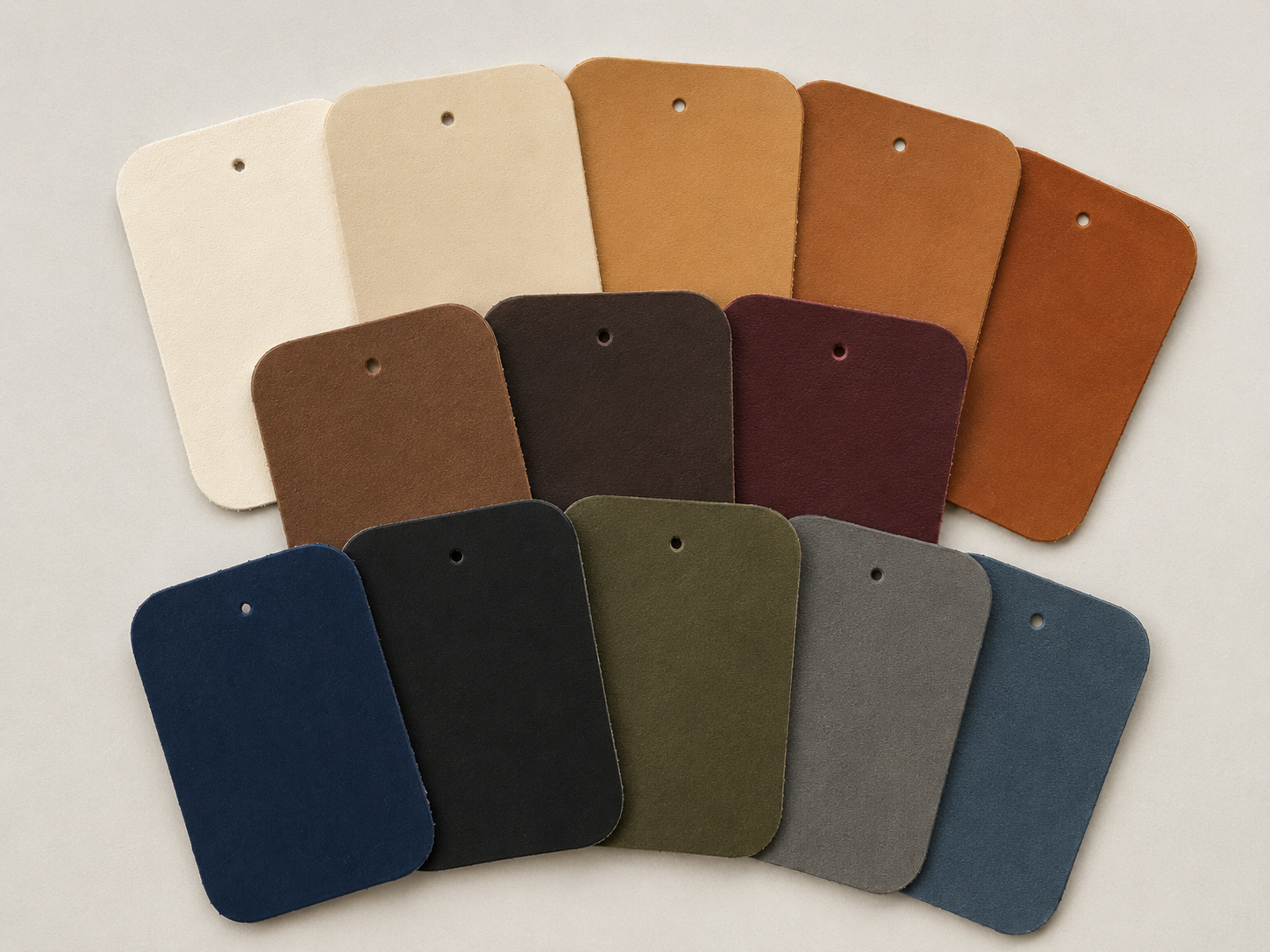Amostras de materiais Belvida em varias cores