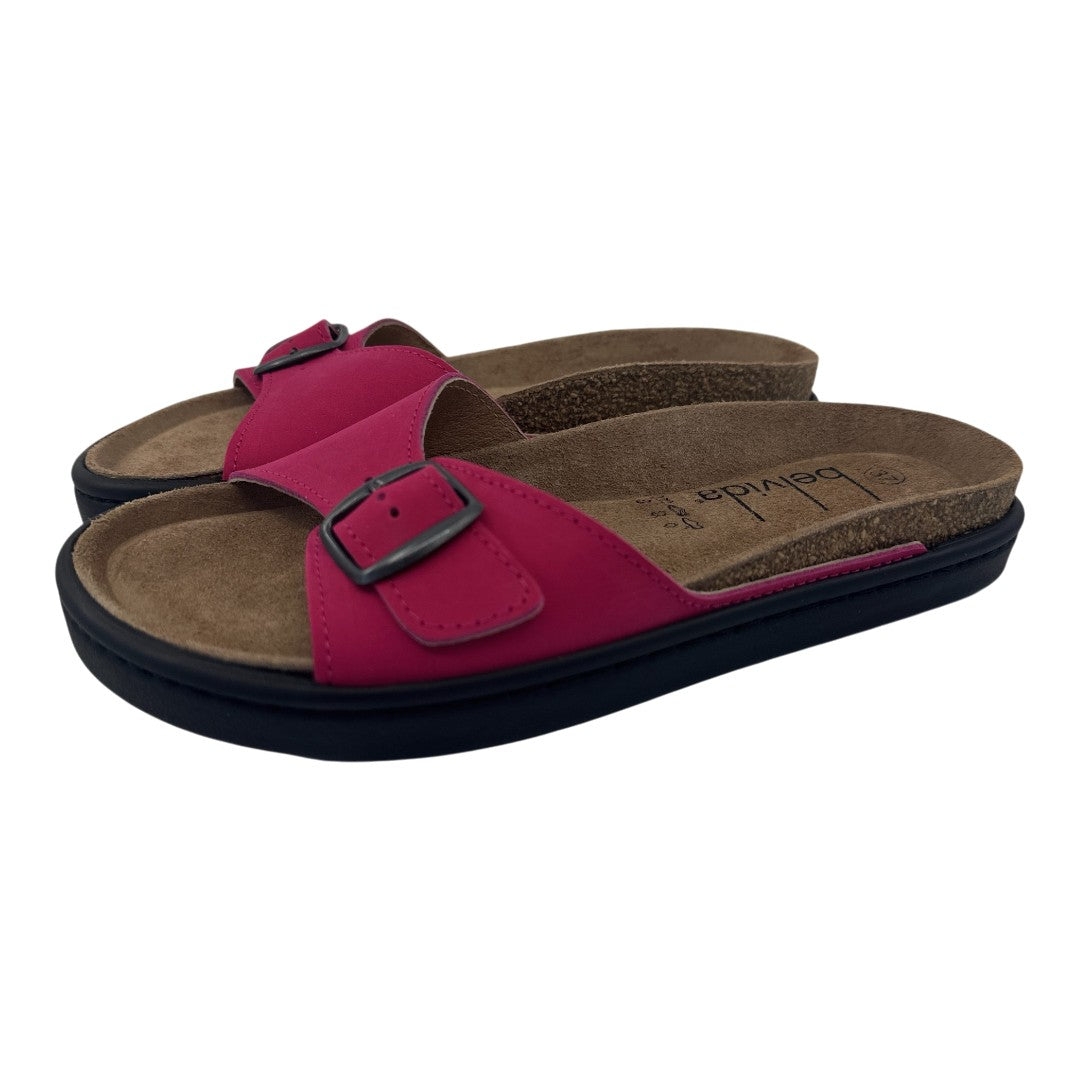 Bio Chinelo 36.013 — Nobuck fúcsia — vista em perspetiva