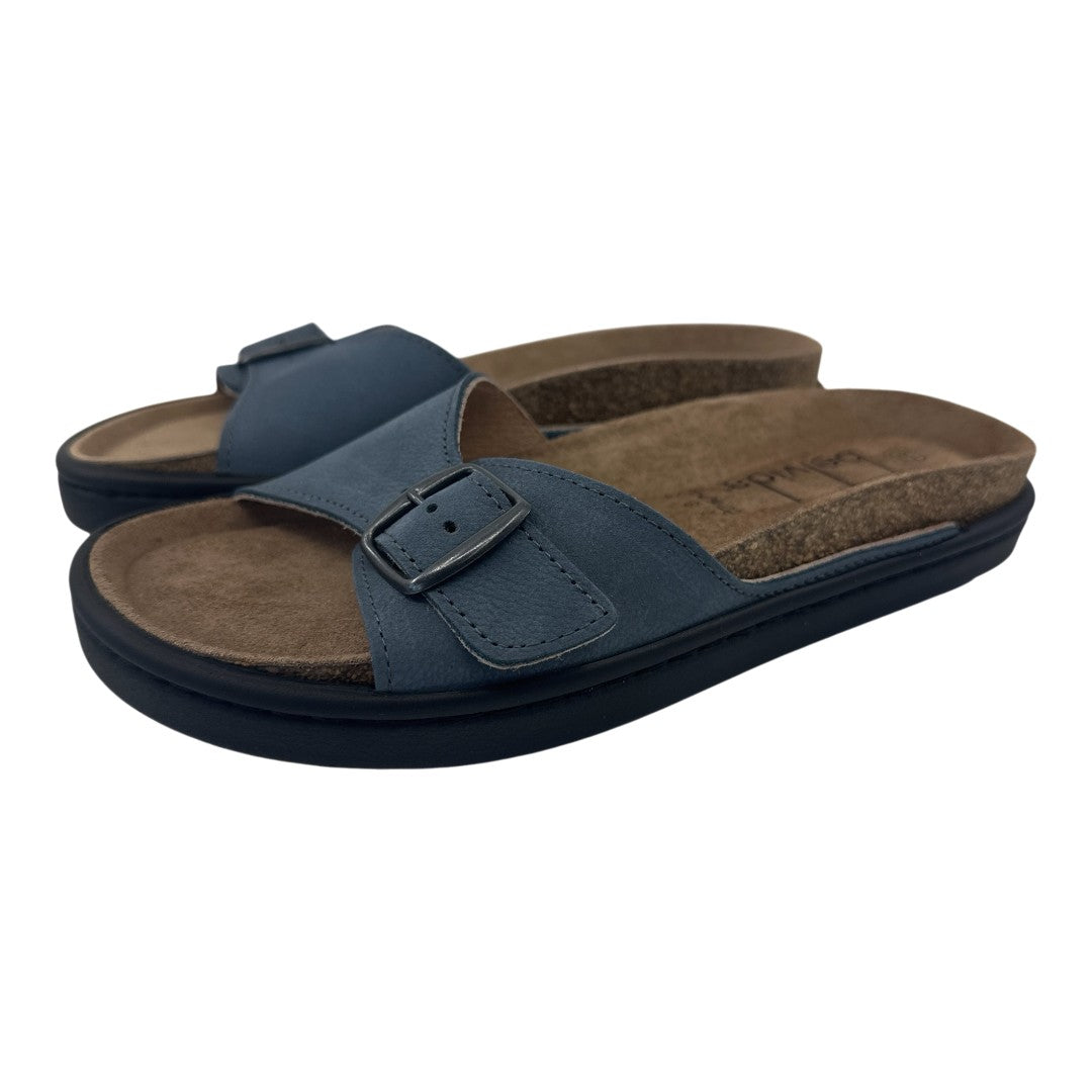 Bio Chinelo 36.013 — Pele azul-marinho — vista em perspetiva