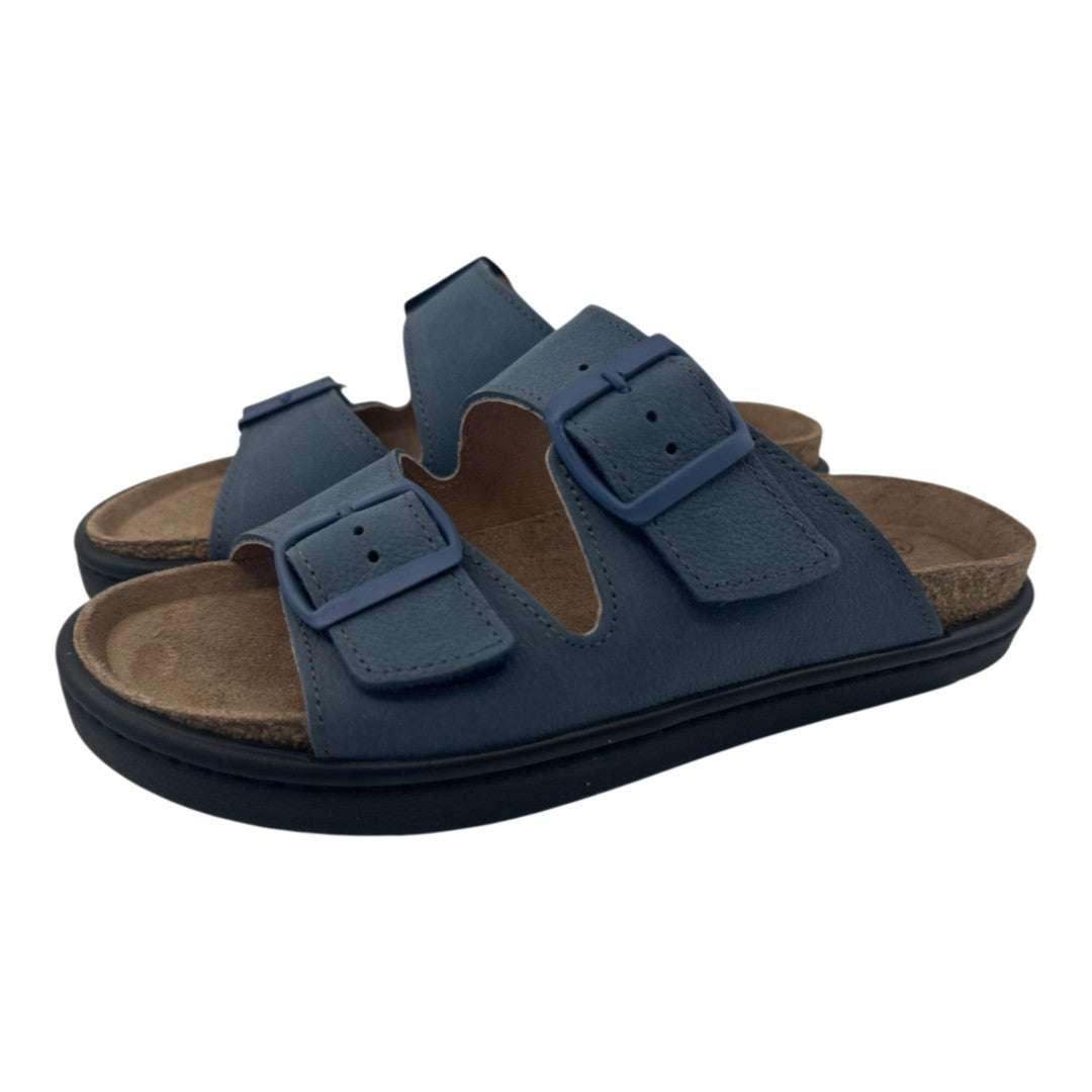 Bio Chinelo 36.049 — Pele azul-marinho — vista em perspetiva