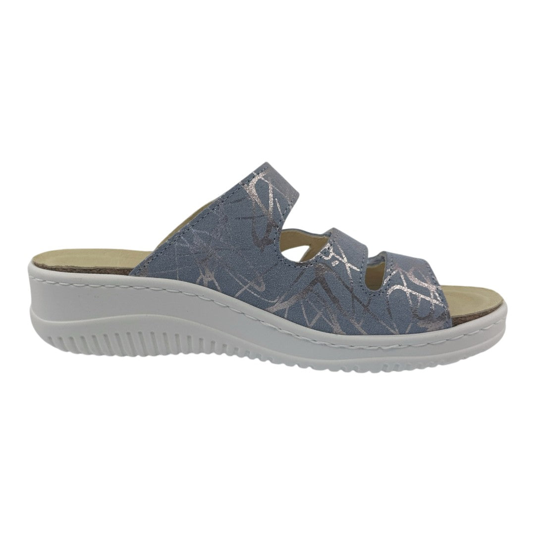 Chinelo Belvida 41.482, cor azul acinzentado, vista lateral interior.