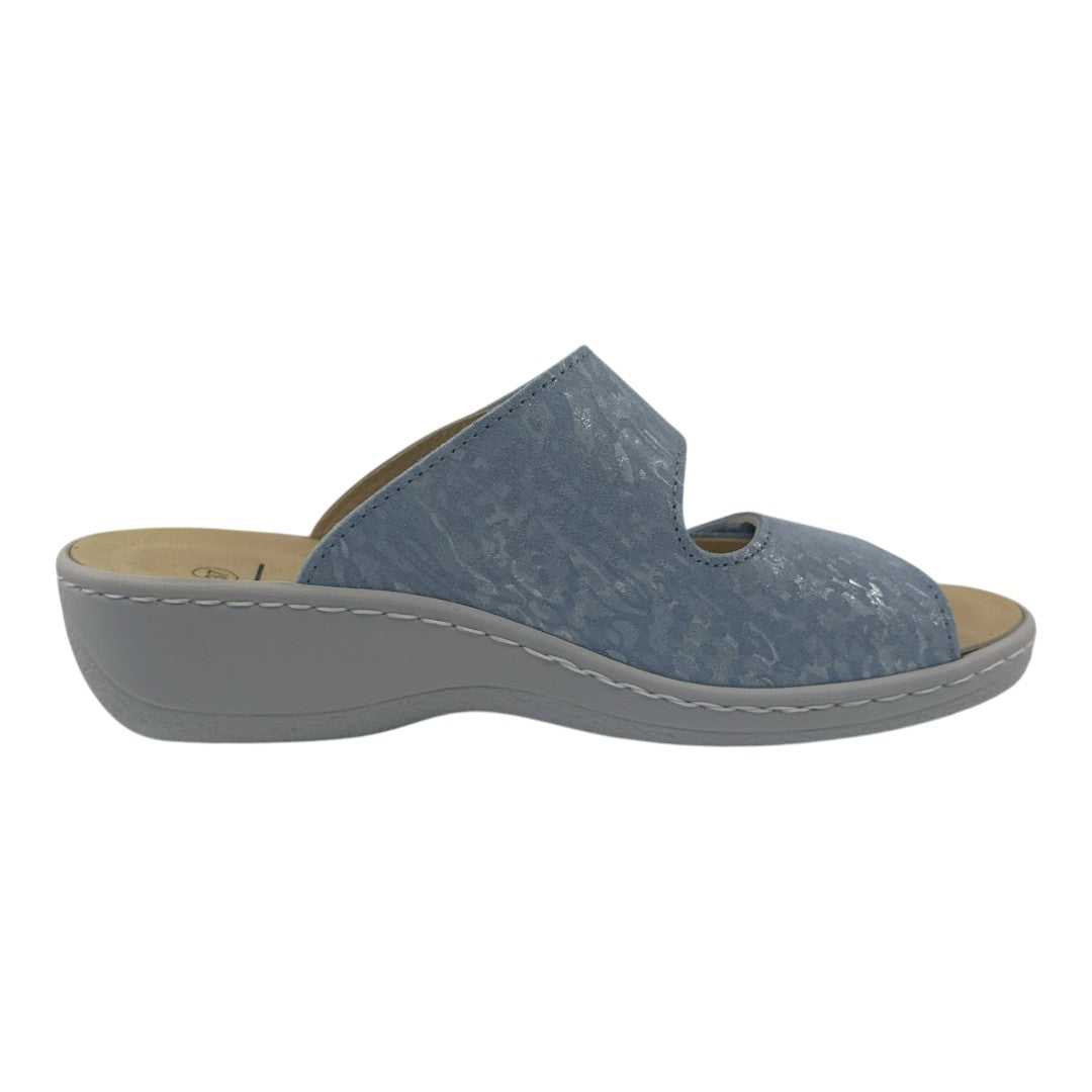 Chinelo Belvida 42.202, cor azul acinzentado, vista lateral interior.