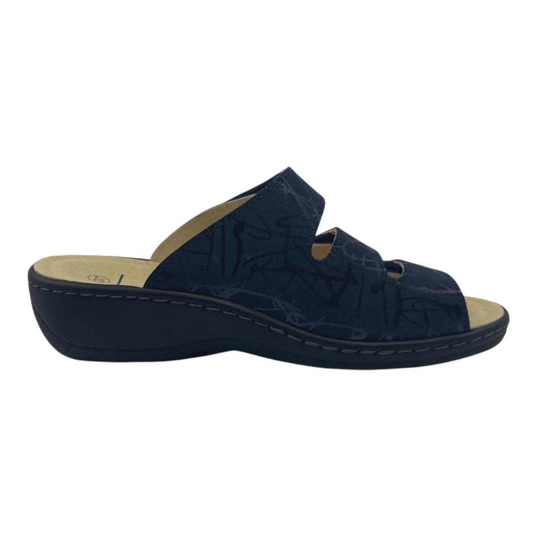 Chinelo Belvida 42.406, cor azul-marinho, vista lateral interior.