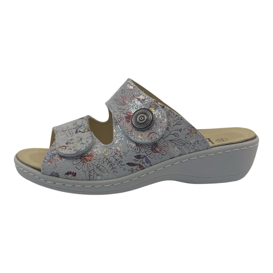 Chinelo Belvida 42.410, cor multicolor, vista exterior em perspetiva.