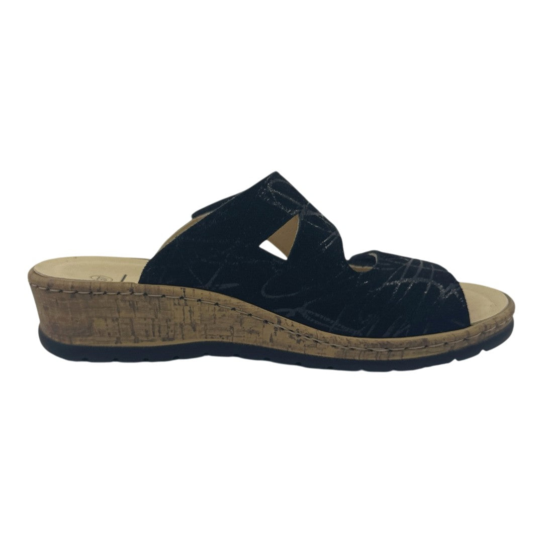 Chinelo Belvida 43.495, cor preto, vista lateral interior.