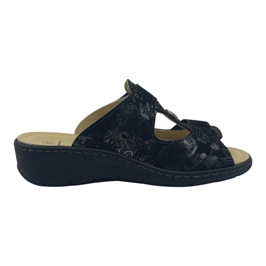 Chinelo Belvida 45.218, cor preto, vista lateral interior.