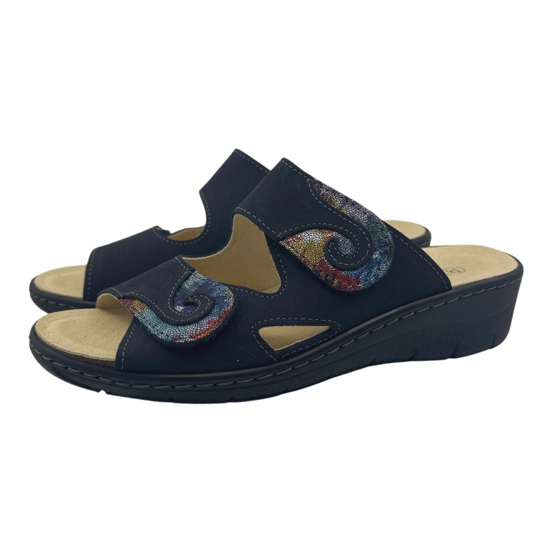 Chinelo Belvida 45.463, cor azul-marinho, par em perspetiva.