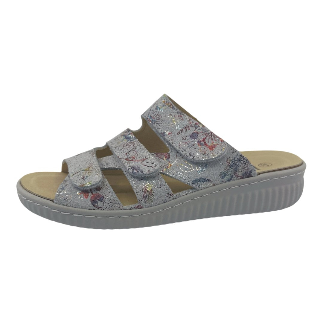 Chinelo Belvida 47.060, cor multicolor, vista exterior em perspetiva.