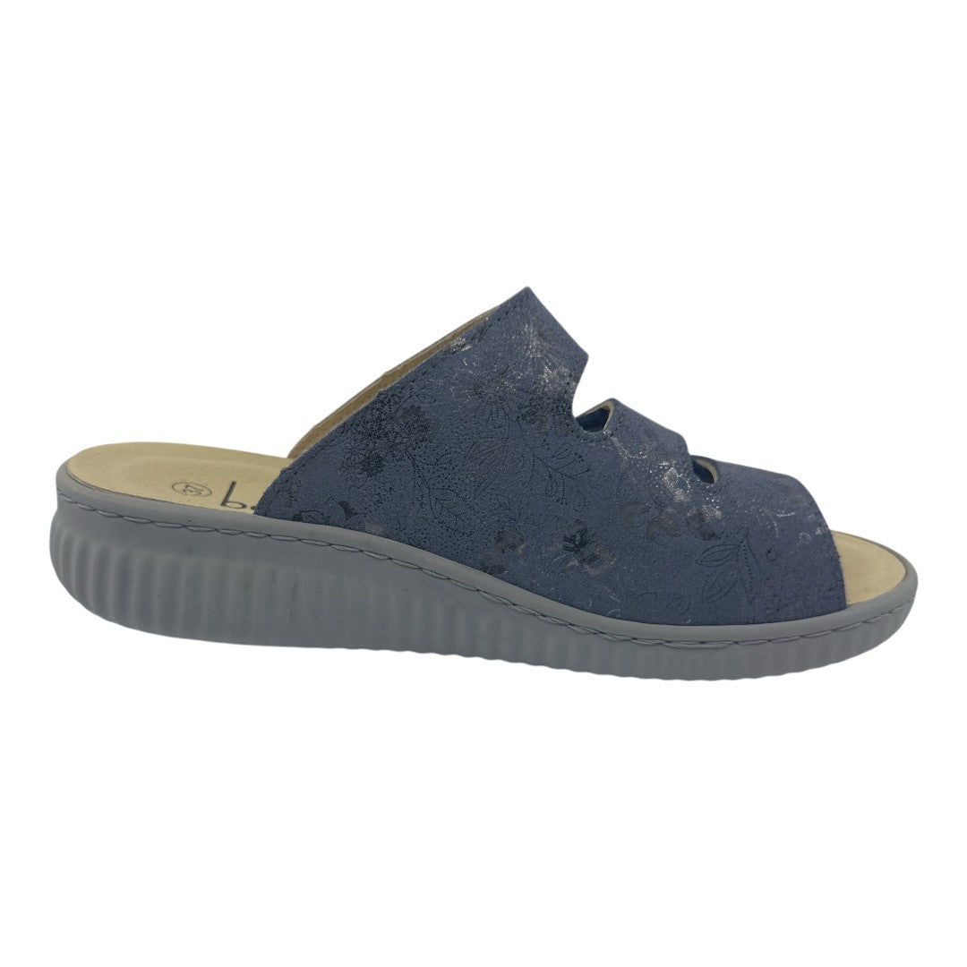 Chinelo Belvida 47.060, cor azul, vista lateral interior.