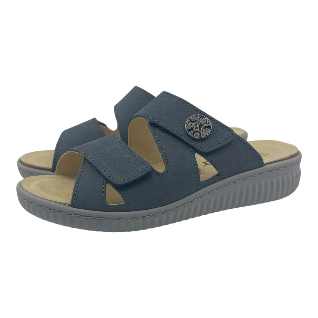 Chinelo Belvida 47.412, cor azul-marinho, par em perspetiva.