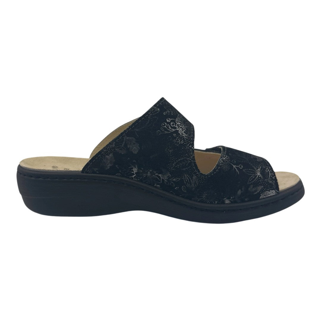 Chinelo Belvida 48.050, cor preto, vista lateral interior.