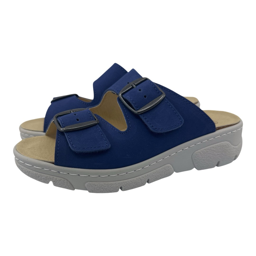 Maggie Chinelo 81.010 — Nobuck azul — vista em perspetiva