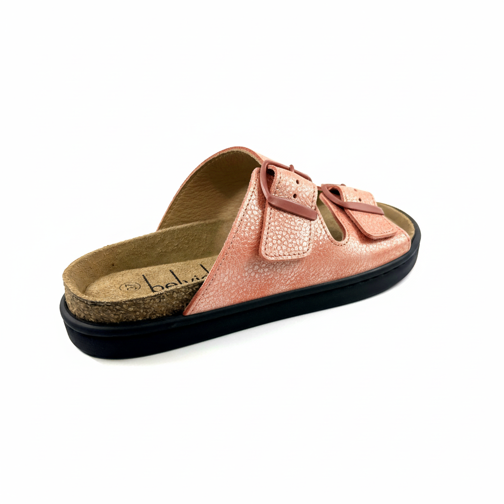 Chinelo Bio Belvida 36.049 salmão vista em ângulo