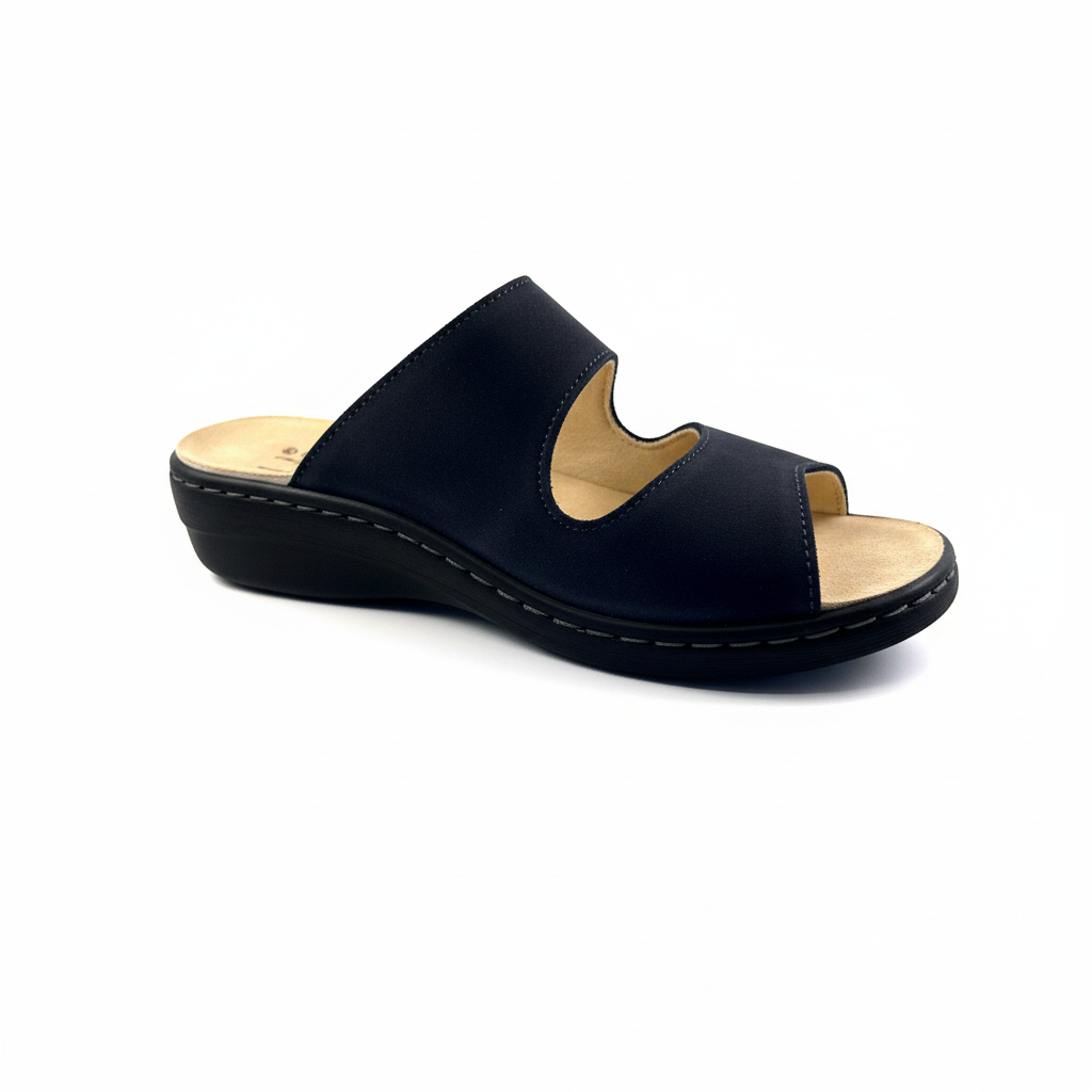 Chinelo Belvida 48.052 azul marinho vista lateral