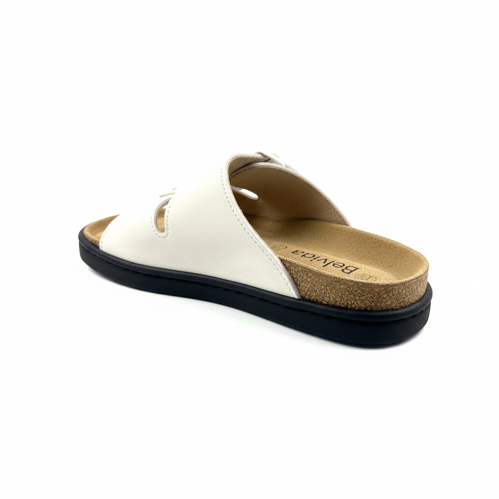 Chinelo Bio Belvida 36.049 bege vista lateral